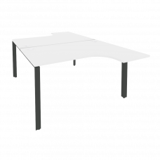 Onix Рабочая станция на П-образном м/к O.MP-D.SA-3 Белый Бриллиант/Металл Антрацит 1380*2395*750 (16