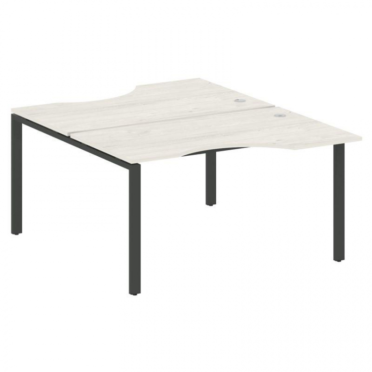 Metal System Рабочая станция криволинейная на П-образном м/к БП.РАС-СА-2.2 Дуб Наварра/Металл Антрац