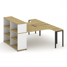 Concept Рабочая станция с опорным стеллажом с надставкой низ. CN.DSA-206 Дуб Винченцо/Белый Бриллиан