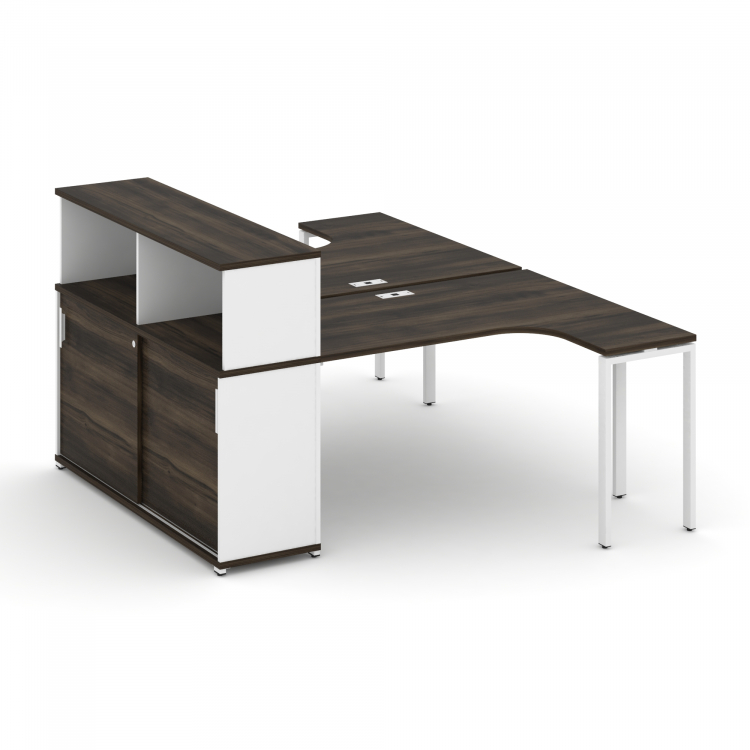 Concept Рабочая станция с опорным шкафом-купе с надставкой низ. CN.DSA-219 W Дуб Мали/Белый Бриллиан