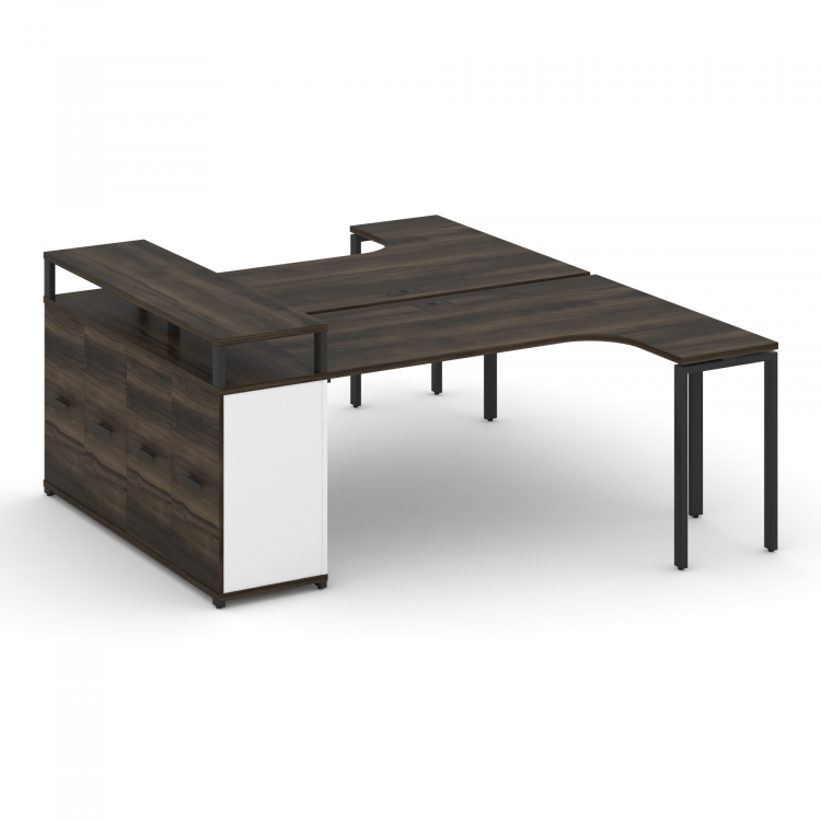 Concept Рабочая станция с опорным распаш. шкафом с верх. горизонтом CN.DSA-212 B Дуб Мали/Белый Брил