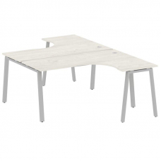 Metal System Рабочая станция криволинейная на А-образном м/к БА.РАС-СА-2.4 Дуб Наварра/Металл Серый