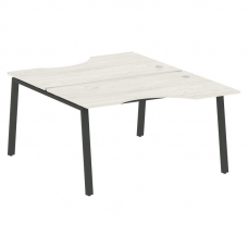 Metal System Рабочая станция криволинейная на А-образном м/к БА.РАС-СА-2.2 Дуб Наварра/Металл Антрац