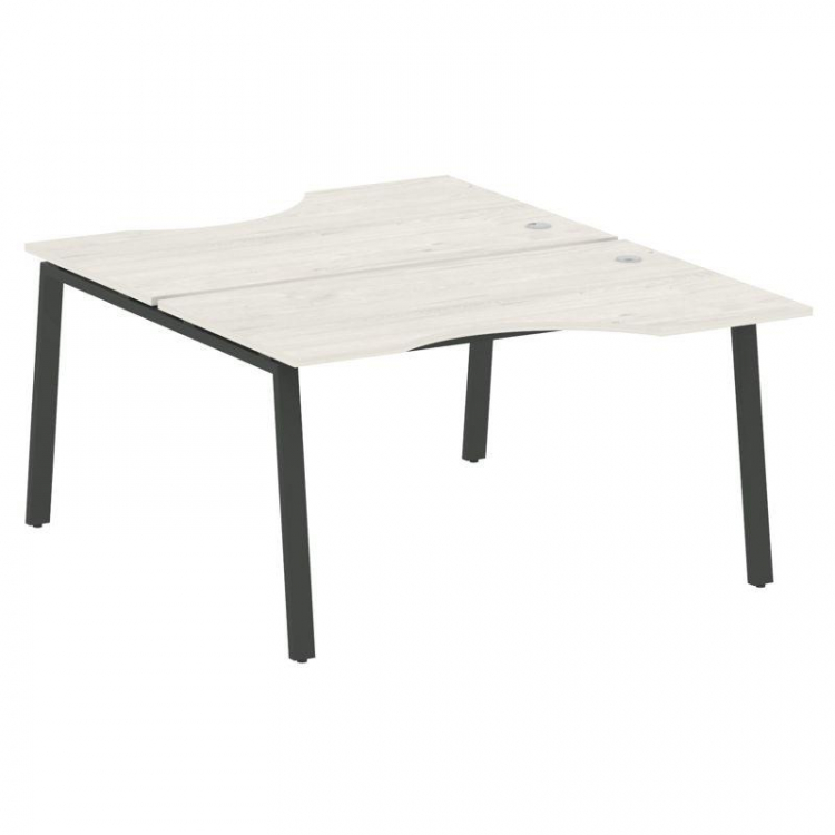 Metal System Рабочая станция криволинейная на А-образном м/к БА.РАС-СА-2.2 Дуб Наварра/Металл Антрац