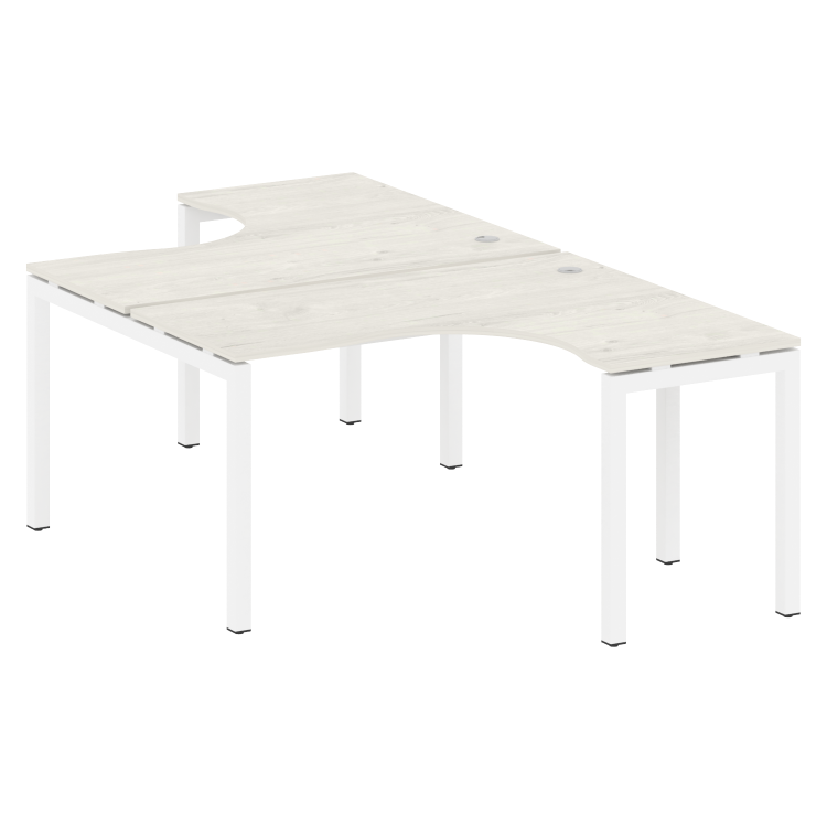 Metal System Quattro Рабочая станция криволинейная на П-образном м/к 50БП.РАС-СА-2.3 Дуб Наварра/Мет