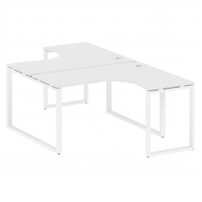 Metal System Рабочая станция криволинейная на О-образном м/к БО.РАС-СА-2.3 Белый/Металл Белый 1400*2