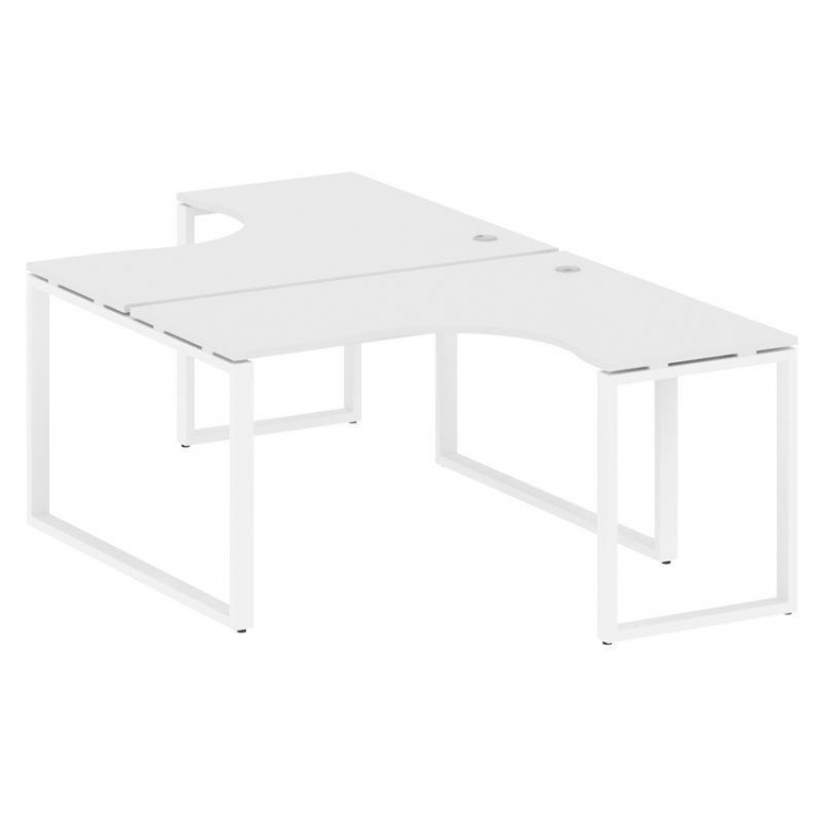 Metal System Рабочая станция криволинейная на О-образном м/к БО.РАС-СА-2.3 Белый/Металл Белый 1400*2