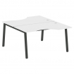 Metal System Рабочая станция криволинейная на А-образном м/к БА.РАС-СА-2.2 Белый/Металл Антрацит 140