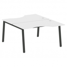 Metal System Рабочая станция криволинейная на А-образном м/к БА.РАС-СА-2.2 Белый/Металл Антрацит 140
