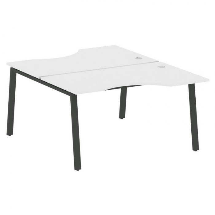 Metal System Рабочая станция криволинейная на А-образном м/к БА.РАС-СА-2.2 Белый/Металл Антрацит 140