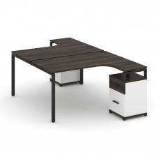 Concept Рабочая станция с 2 опорными тумбами CN.DSA-307 B Дуб Мали/Белый Бриллиант/Металл Черный 138