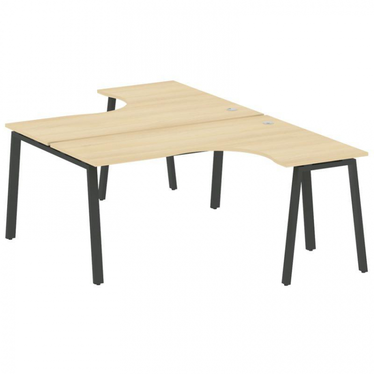 Metal System Рабочая станция криволинейная на А-образном м/к БА.РАС-СА-2.4 Акация Лорка/Металл Антра