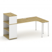 Concept Стол эргономичный с опорным стеллажом с надставкой низ. CN.SA-206(R) Дуб Винченцо/Белый Брил