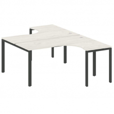 Metal System Рабочая станция криволинейная на П-образном м/к БП.РАС-СА-2.4 Дуб Наварра/Металл Антрац