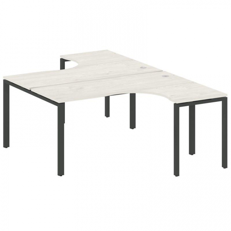 Metal System Рабочая станция криволинейная на П-образном м/к БП.РАС-СА-2.4 Дуб Наварра/Металл Антрац