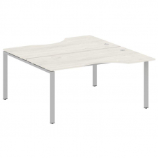 Metal System Рабочая станция криволинейная на П-образном м/к БП.РАС-СА-2.1 Дуб Наварра/Металл Серый