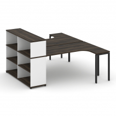 Concept Рабочая станция с опорным стеллажом с надставкой низ. CN.DSA-206 Дуб Мали/Белый Бриллиант/Ме