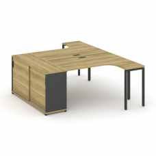 Concept Рабочая станция с опорным шкафом-купе CN.DSA-218 A Дуб Винченцо/Антрацит/Металл Антрацит 200