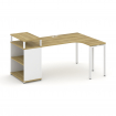 Concept Стол эргономичный с опорным стеллажом с верх. горизонтом CN.SA-203(R) Дуб Винченцо/Белый Бри