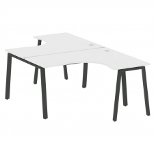 Metal System Рабочая станция криволинейная на А-образном м/к БА.РАС-СА-2.3 Белый/Металл Антрацит 140