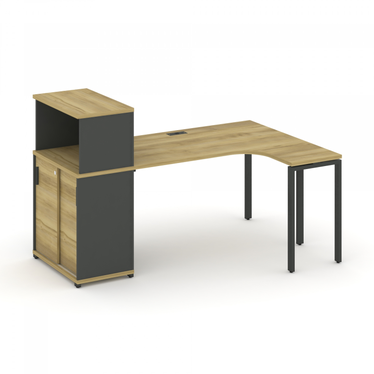 Concept Стол эргономичный с опорным шкафом-купе с надставкой низ. CN.SA-220(R) A Дуб Винченцо/Антра