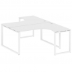 Metal System Рабочая станция криволинейная на О-образном м/к БО.РАС-СА-2.4 Белый/Металл Белый 1600*2