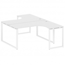 Metal System Рабочая станция криволинейная на О-образном м/к БО.РАС-СА-2.4 Белый/Металл Белый 1600*2