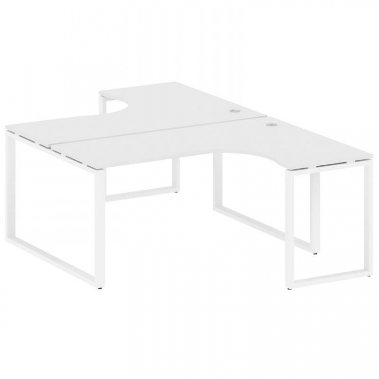 Metal System Рабочая станция криволинейная на О-образном м/к БО.РАС-СА-2.4 Белый/Металл Белый 1600*2