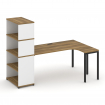 Concept Стол эргономичный с опорным стеллажом с надставкой выс. CN.SA-208(R) Сандал Янтарный/Белый Б