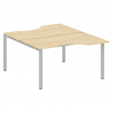 Metal System Рабочая станция криволинейная на П-образном м/к БП.РАС-СА-2.2 Акация Лорка/Металл Серый