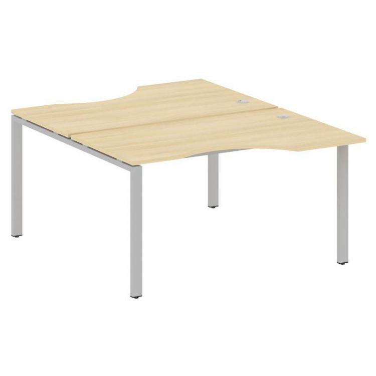 Metal System Рабочая станция криволинейная на П-образном м/к БП.РАС-СА-2.2 Акация Лорка/Металл Серый