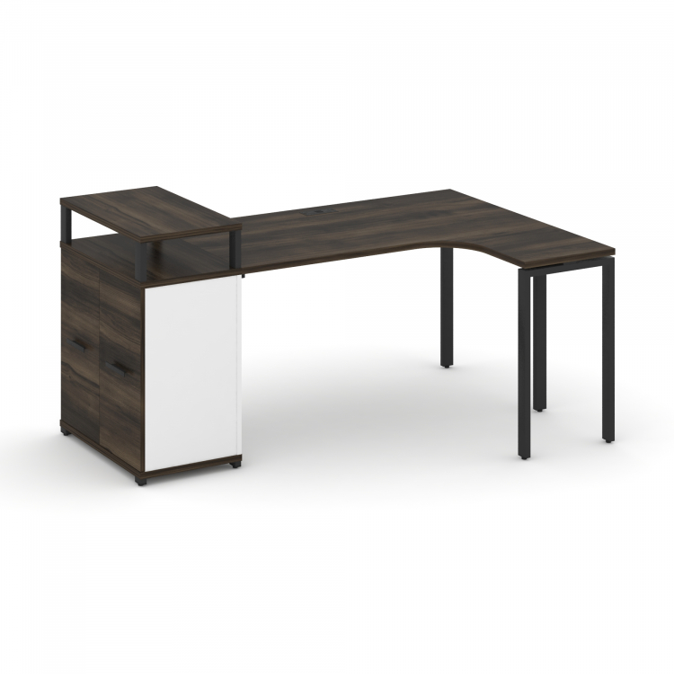 Concept Стол эргономичный с опорным распаш. шкафом с верх. горизонтом CN.SA-211(R) B Дуб Мали/Белый