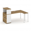 Concept Стол эргономичный с опорным распаш. шкафом с надставкой низ. CN.SA-213(R) W Сандал Янтарный