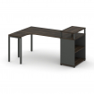 Concept Стол эргономичный с опорным стеллажом с верх. горизонтом CN.SA-203(L) Дуб Мали/Антрацит/Мета