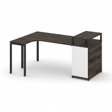 Concept Стол эргономичный с опорным распаш. шкафом с верх. горизонтом CN.SA-211(L) B Дуб Мали/Белый