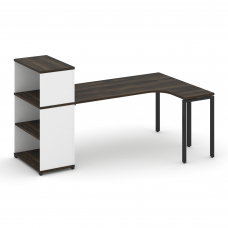 Concept Стол эргономичный с опорным стеллажом с надставкой низ. CN.SA-206(R) Дуб Мали/Белый Бриллиан