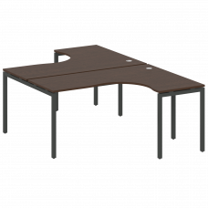 Metal System Quattro Рабочая станция криволинейная на П-образном м/к 40БП.РАС-СА-2.4 Венге Цаво/Мета