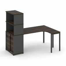 Concept Стол эргономичный с опорным шкафом-купе с надставкой выс. CN.SA-222(R) A Дуб Мали/Антрацит/