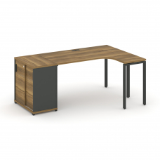 Concept Стол эргономичный с опорным шкафом-купе CN.SA-217(R) A Сандал Янтарный/Антрацит/Металл Антр