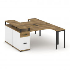 Concept Рабочая станция CN.DSA-407 B Сандал Янтарный/Белый Бриллиант/Металл Черный 1800*1180*917