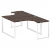 Metal System Рабочая станция криволинейная на О-образном м/к БО.РАС-СА-2.3 Венге Цаво/Металл Белый 1