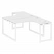 Metal System Quattro Рабочая станция криволинейная на О-образном м/к 50БО.РАС-СА-2.3 Белый/Металл Бе