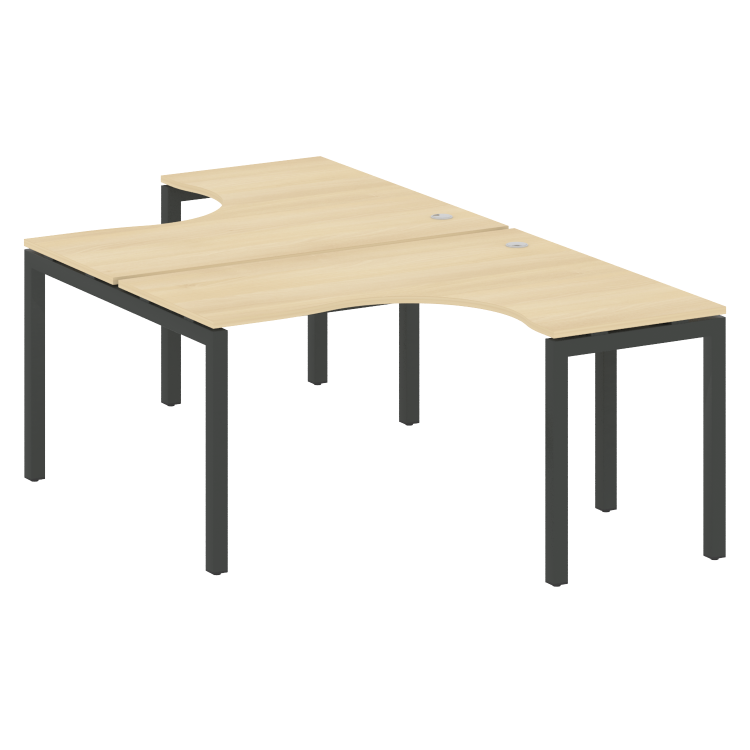 Metal System Quattro Рабочая станция криволинейная на П-образном м/к 50БП.РАС-СА-2.3 Акация Лорка/Ме