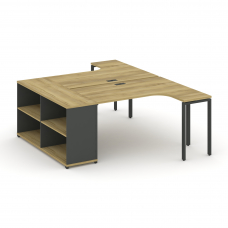 Concept Рабочая станция с опорным стеллажом CN.DSA-201 Дуб Винченцо/Антрацит/Металл Антрацит 1800*14