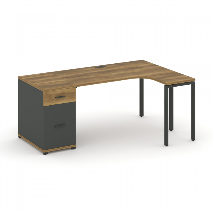 Concept Стол эргономичный CN.SA-403(R) A Сандал Янтарный/Антрацит/Металл Антрацит 1800*1180*750