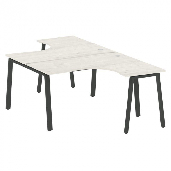 Метал Систем Рабочая станция криволинейная на А-образном м/к БА.РАС-СА-2.3 Дуб Наварра/Металл Антрац