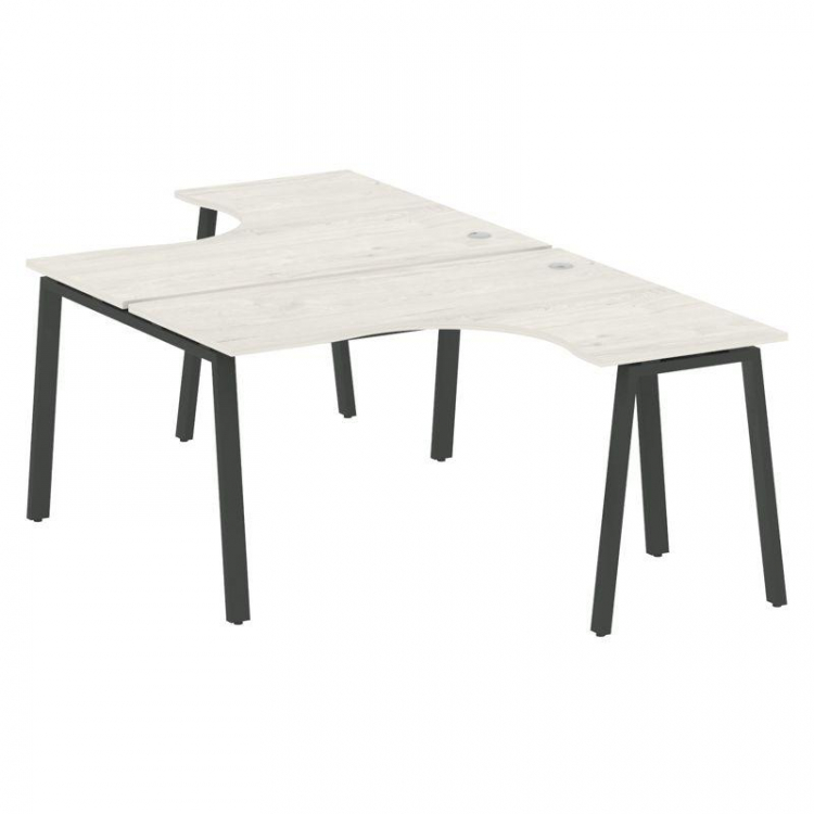 Metal System Рабочая станция криволинейная на А-образном м/к БА.РАС-СА-2.3 Дуб Наварра/Металл Антрац