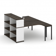 Concept Рабочая станция с опорным стеллажом с надставкой низ. CN.DSA-205 Дуб Мали/Белый Бриллиант/Ме