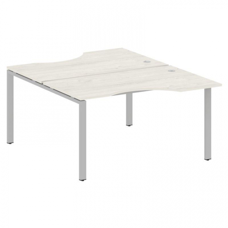 Metal System Рабочая станция криволинейная на П-образном м/к БП.РАС-СА-2.2 Дуб Наварра/Металл Серый