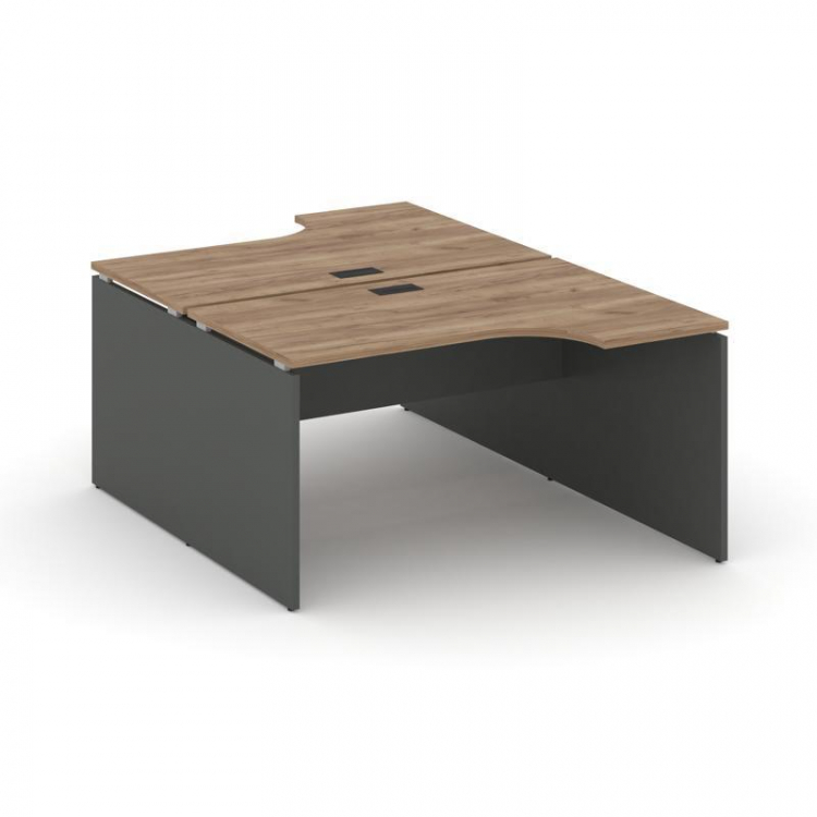 Style Project Рабочая станция эргоном. SN-D.DRPA-001 Дуб Табак/Антрацит/Черная Заглушка 1380*1232/19